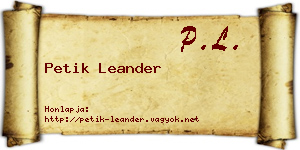 Petik Leander névjegykártya